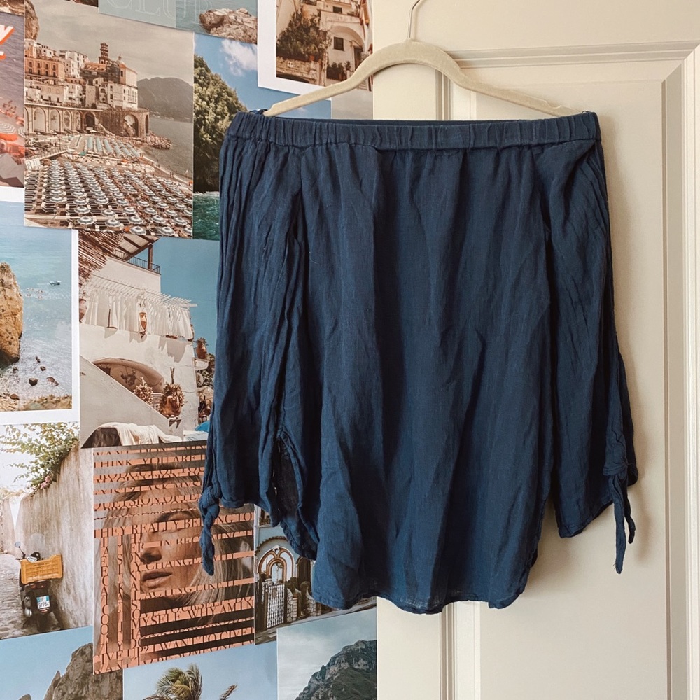 Linen off the shoulder blouse